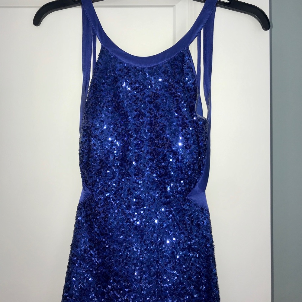 Aidan Mattox Sequin Open Back Gown Amethyst - image 8